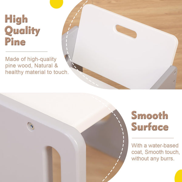 FUNLIO Montessori Weaning Table and Chair Set for Toddlers Age 1-3, Height Adjustable Toddler Table and Chair Set, Cube Kids Table Chair for