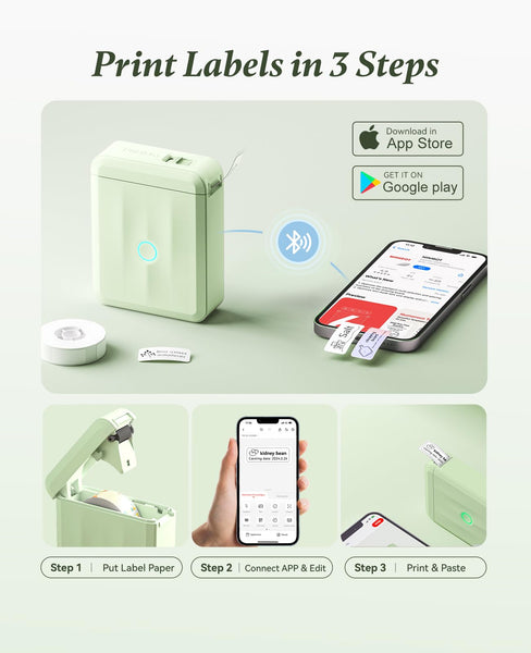 NIIMBOT Label Maker Machine, D110 Upgraded Version Sticker Printer Maker with 1 Roll White Starter Label Paper, Thermal Label Printer for School Office Home Organization