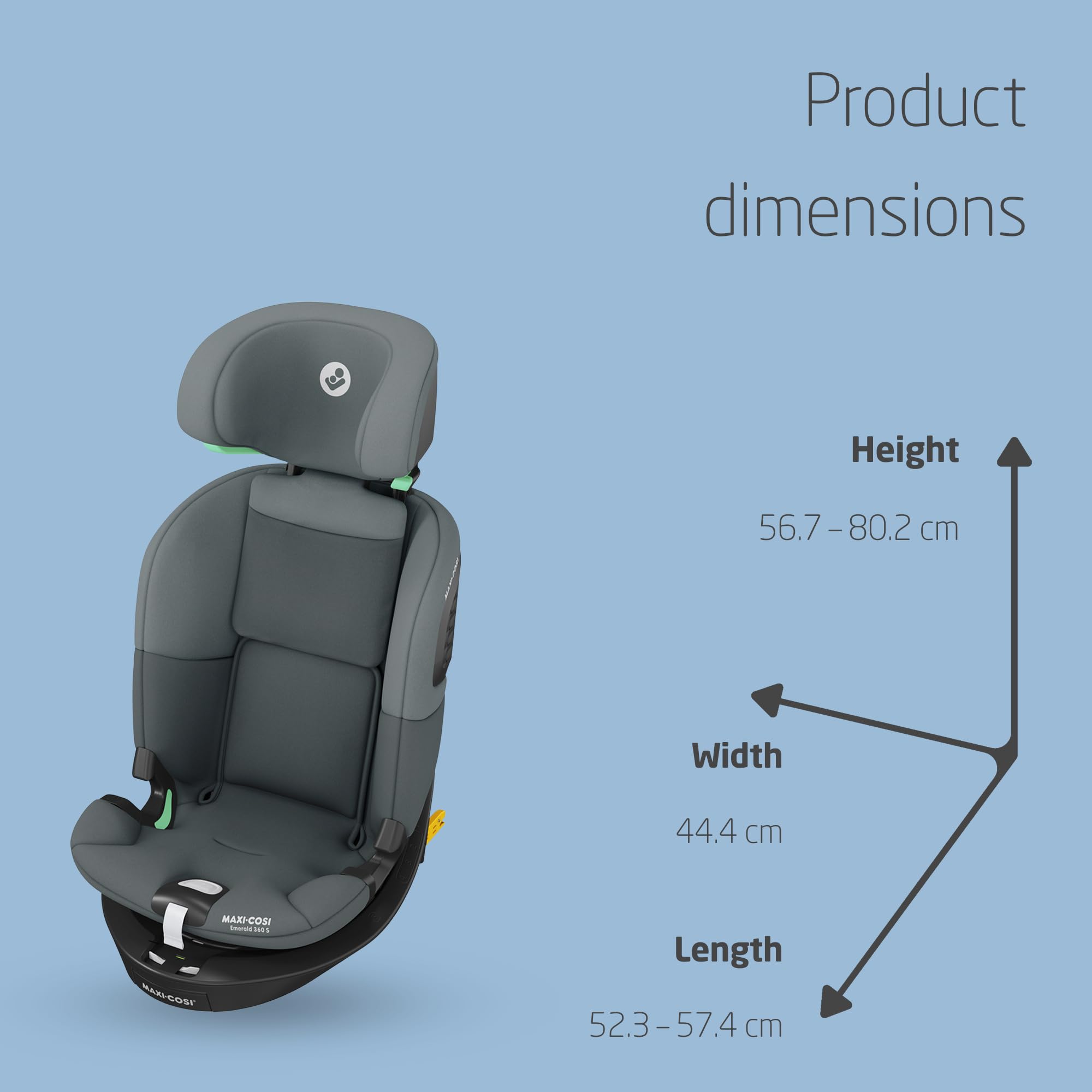 Maxi-Cosi Titan S Comfort i-Size, Breathable Comfort Fabrics, Child Car Seat, 15 months-12 years (76-150cm), ISOFIX Car Seat, 5 Recline & 13 Headrest Positions, G-CELL Protection, Authentic Black