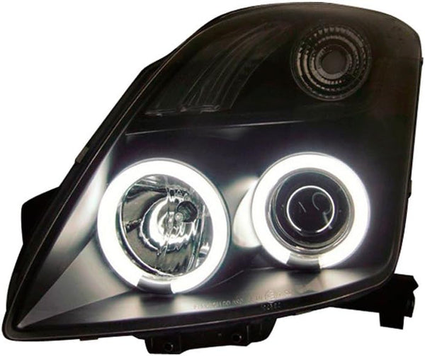AUTO-STYLE Set Headlights compatible with Suzuki Swift II 2005-2010 - Black - incl. CCFL Halos