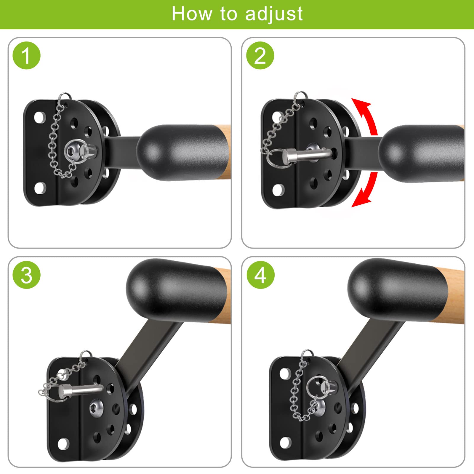 Dolibest 200cm Ballet Barre, Adjustable Wooden Dance Stretching Bar Wall Mounted Home Barre Workout Equipment with Metal Support Bracket Holder for