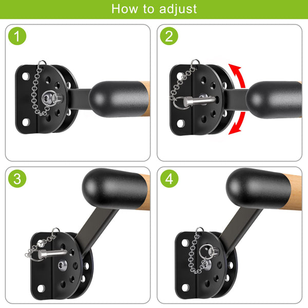 Dolibest 200cm Ballet Barre, Adjustable Wooden Dance Stretching Bar Wall Mounted Home Barre Workout Equipment with Metal Support Bracket Holder for