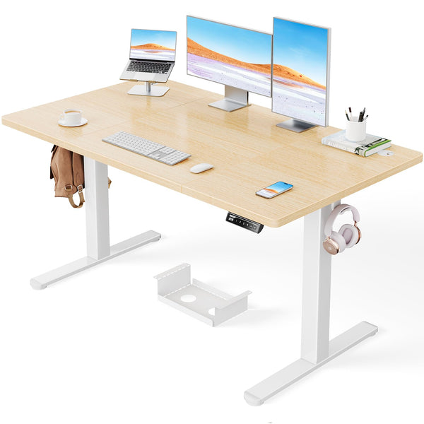 ErGear Electric Standing Desk-160 x 80 cm-100kg Load Capacity Height Adjustable Desk with Advanced Brushless Motor, Quiet Operation, Sturdy Metal Frame,Four-part Tabletop