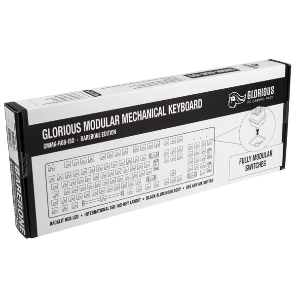 Glorious Gaming GMMK Compact 60%, Barebones (Frame Only) - Mechanical Gaming Keyboard, Per Key RGB, Hotswap & Customisable, International/ISO Layout - Black