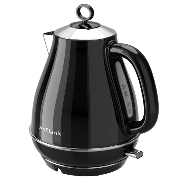 Anfilank Electric Kettles Fast Boil 3000W, 1.7L Stainless Steel Kettle, BPA Free, Auto Shut-Off and Boil-Dry Protection, Black