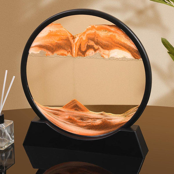 Arthink Moving Sand Art Picture,Liquid Motion 3D Sea Sandscape in Motion Display, Flowing Sand Frame Desktop Art Bookshelves Home Office Decoration(12 inch, Green)