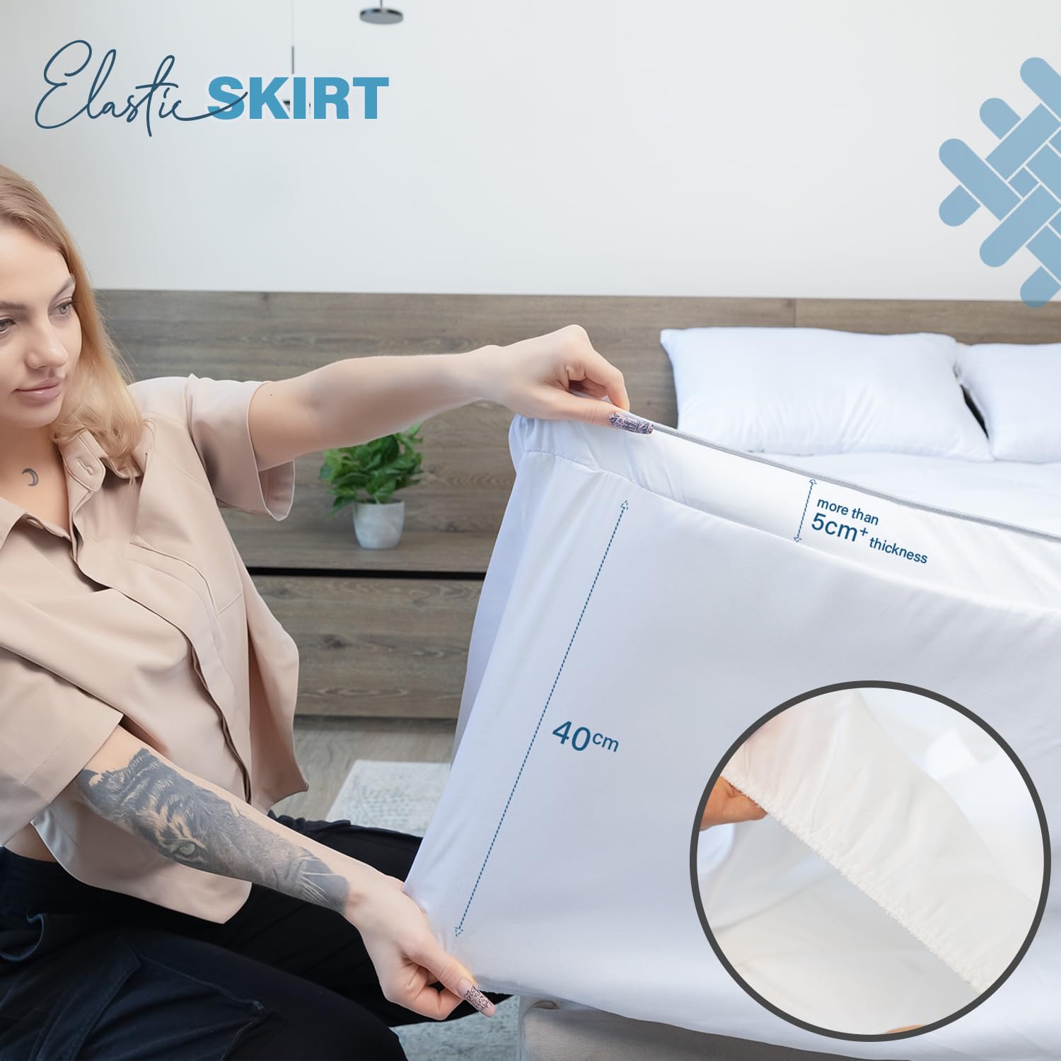 ACRALI HOME Luxury Thick Mattress Topper Double Bed – 4 Inch Extra Thick, Hotel Quality, Quilted and Breathable Topper with Elasticated Corner Straps for Superior Comfort and Fit