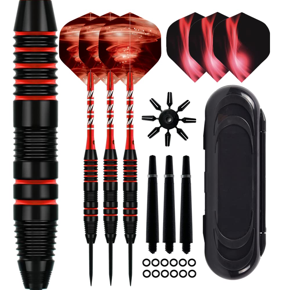 Steel Tip Darts Set,3 Pack Professional Dart with Aluminum Shafts and Darts Case