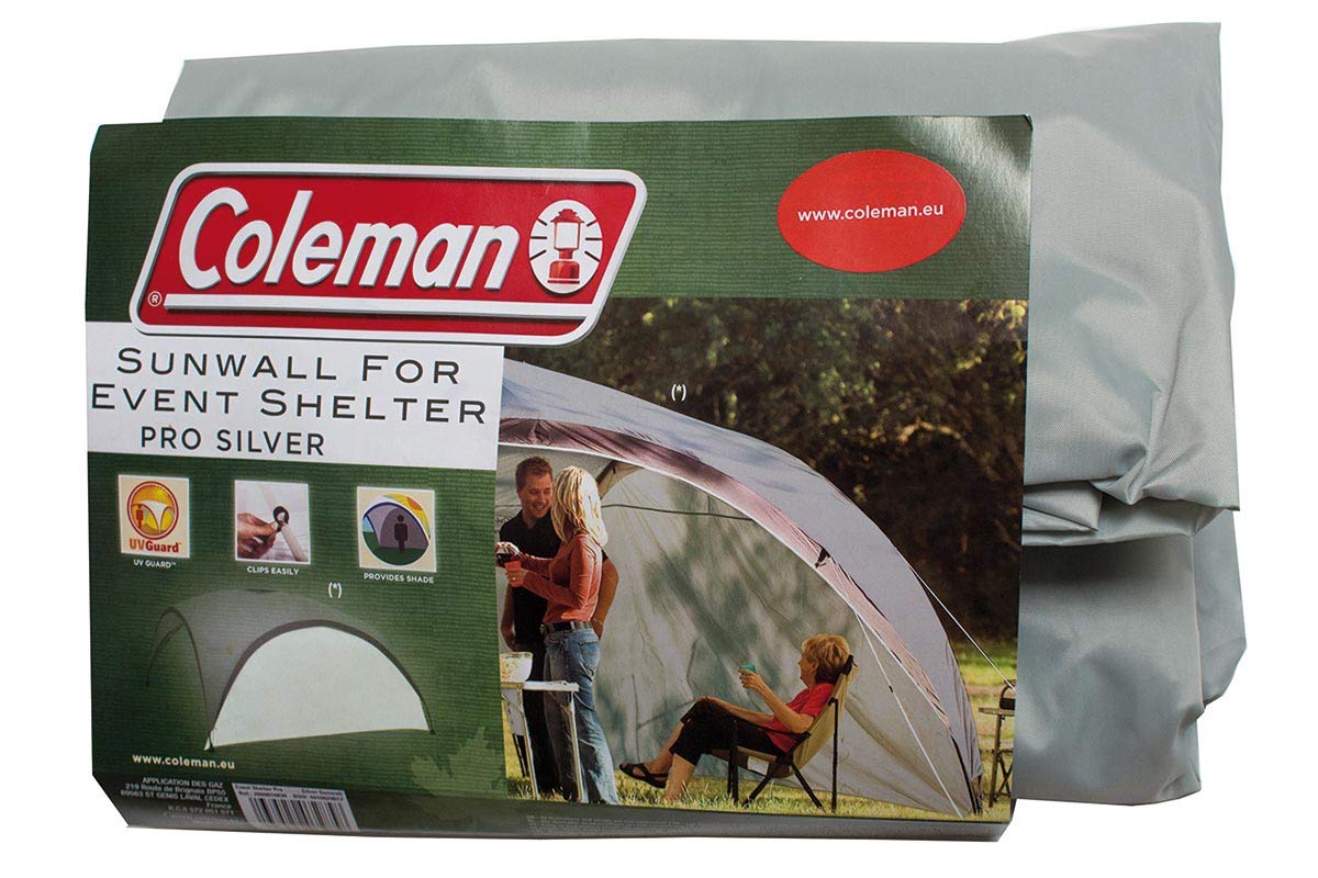 Coleman Gazebo, Event Shelter for Garden and Camping, Sturdy Steel Poles Construction, Large Event Tent, Portable Sun Shelter with Sun Protection SPF 50+, Grey/Green, L - 3.6 x 3.6 m