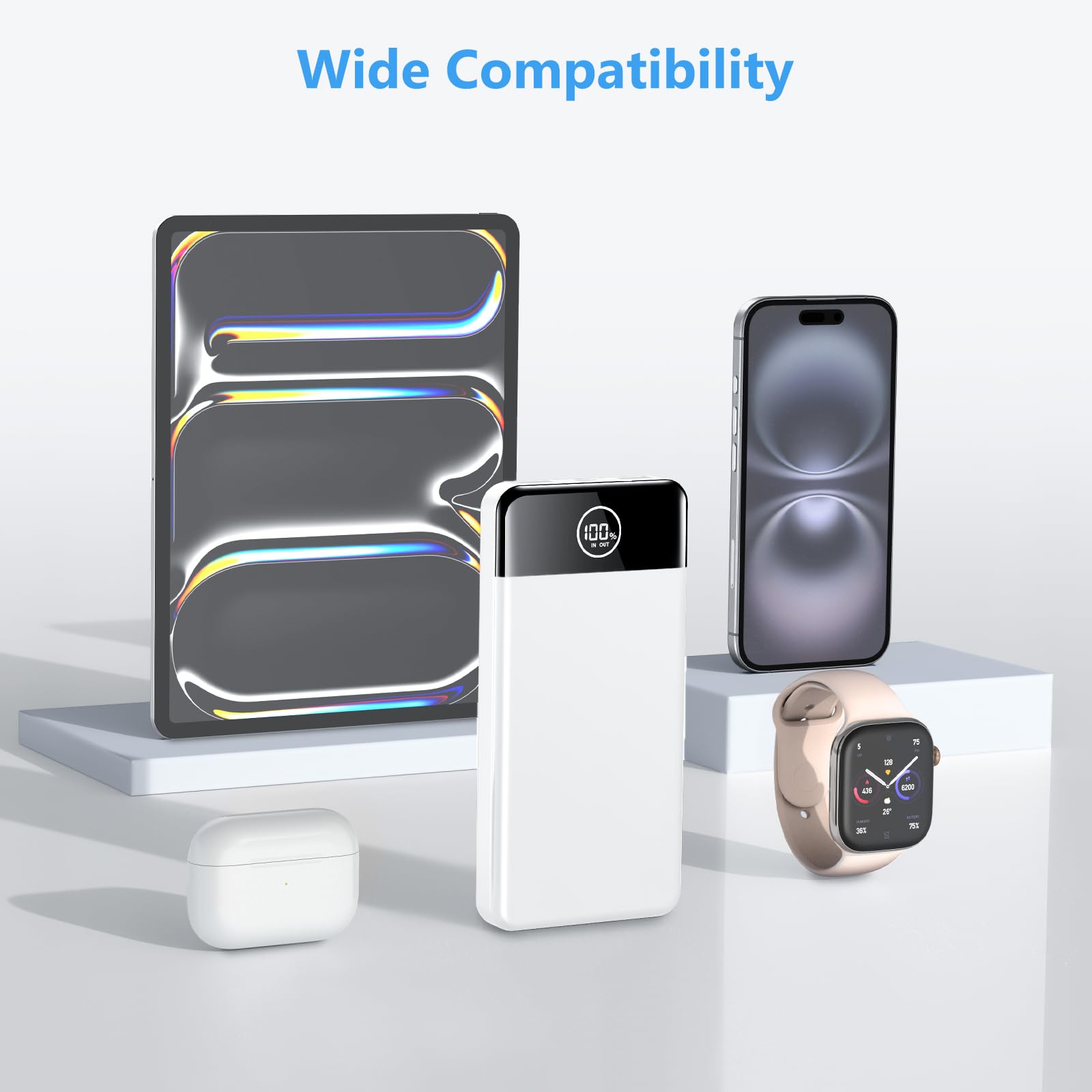 Power Bank Fast Charging 26800mAh, Portable Charger PD22.5W, PD3.0 QC4.0 USB-C/USB-A Output, Phone Battery Pack for iPhone 16 15 14 13 Plus Pro Max Mini, Glaxy