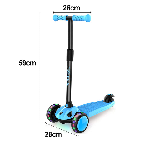 IMMEK Scooter With Three Wheels,4 Adjustable Height Kick Scooter For Kids With Steering Lock, Suitable For Boys And Girls Aged 2-8,Detachable