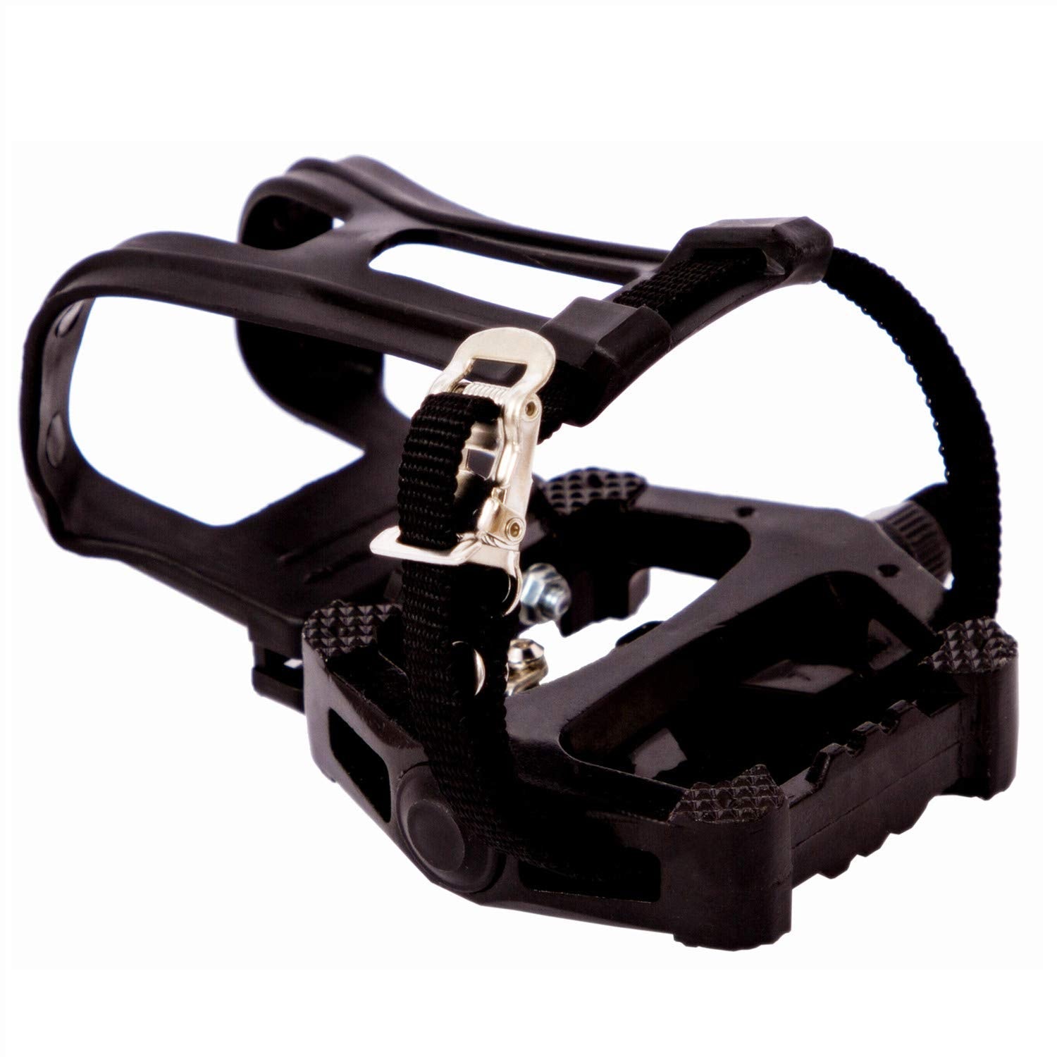 COZYROOMY SPD pedals - Hybrid pedal with clips and straps, Suitable for indoor exercise bikes, Spin Bike and all bikes with 9/16" axles. 6 Month
