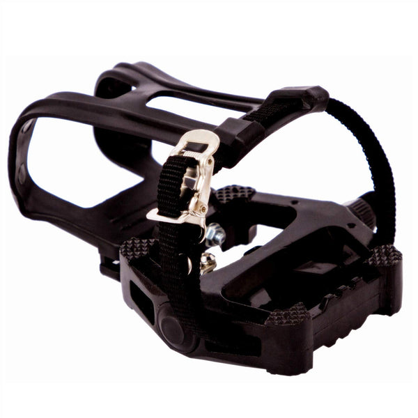 COZYROOMY SPD pedals - Hybrid pedal with clips and straps, Suitable for indoor exercise bikes, Spin Bike and all bikes with 9/16" axles. 6 Month