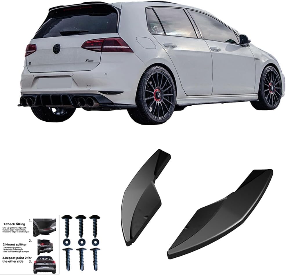 Oneway Rear Side Diffusors compatible with Volkswagen Golf VII HB R 2013-2016 - Version 3 - Gloss black