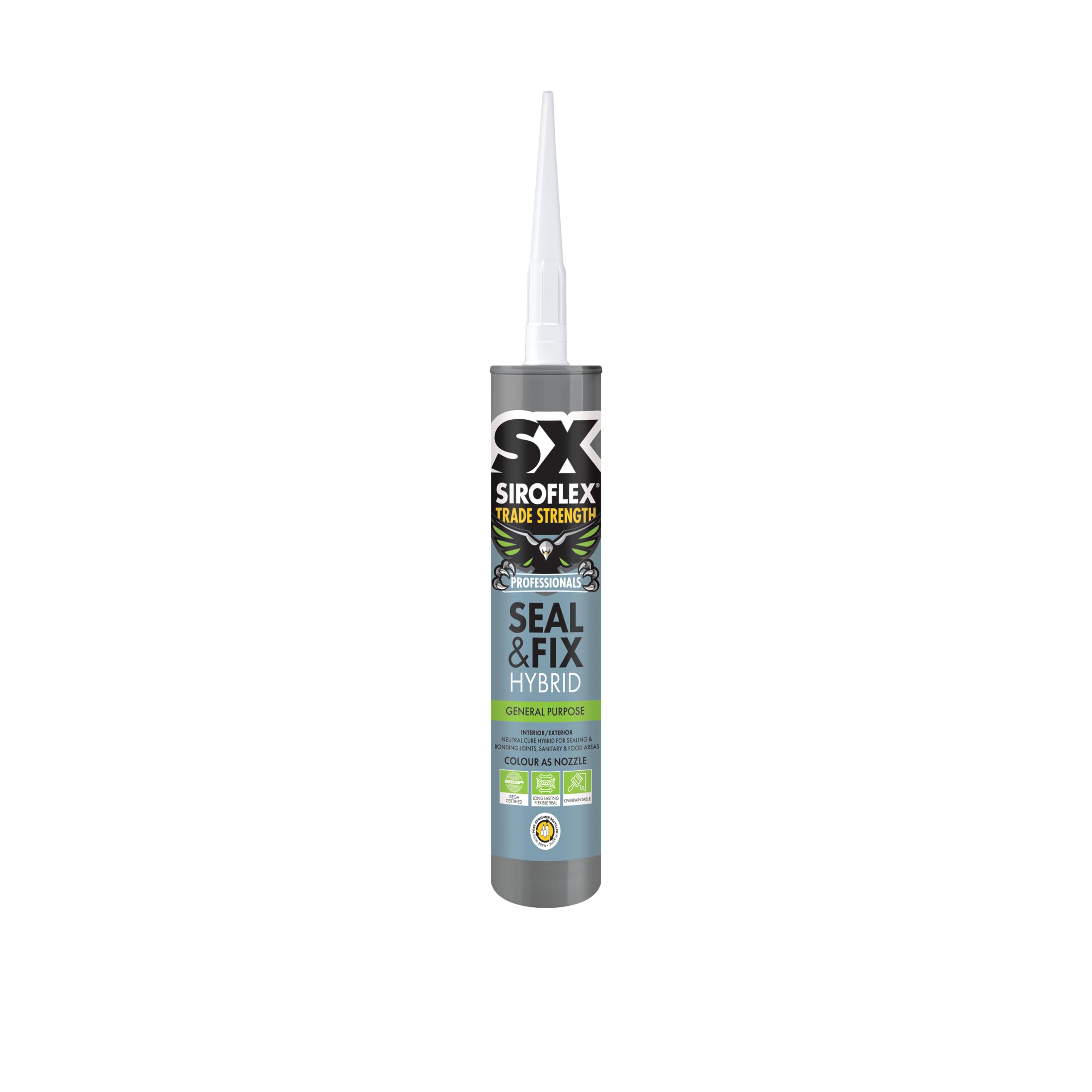 SX Trade Strength Black Seal and Fix - Universal Adhesive and Sealant - Hybrid Technology - Interior and Exterior - Water & Weather Resistant - Food Safe - 290ml