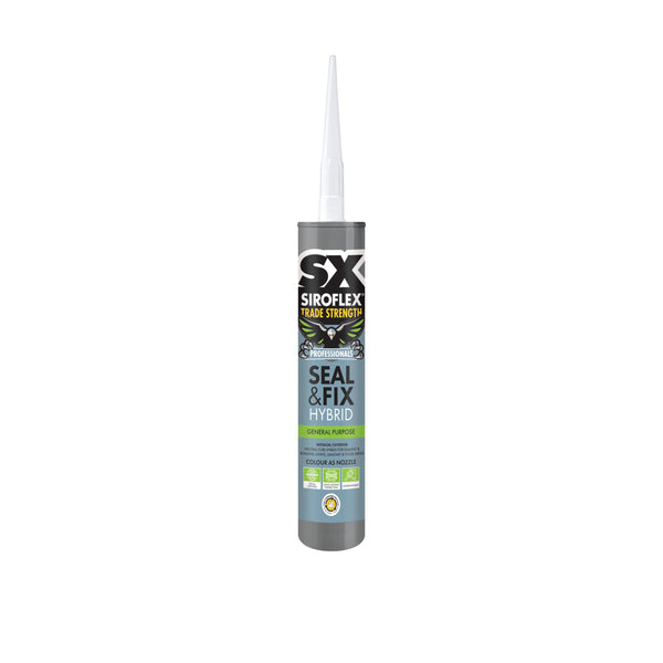 SX Trade Strength Black Seal and Fix - Universal Adhesive and Sealant - Hybrid Technology - Interior and Exterior - Water & Weather Resistant - Food Safe - 290ml