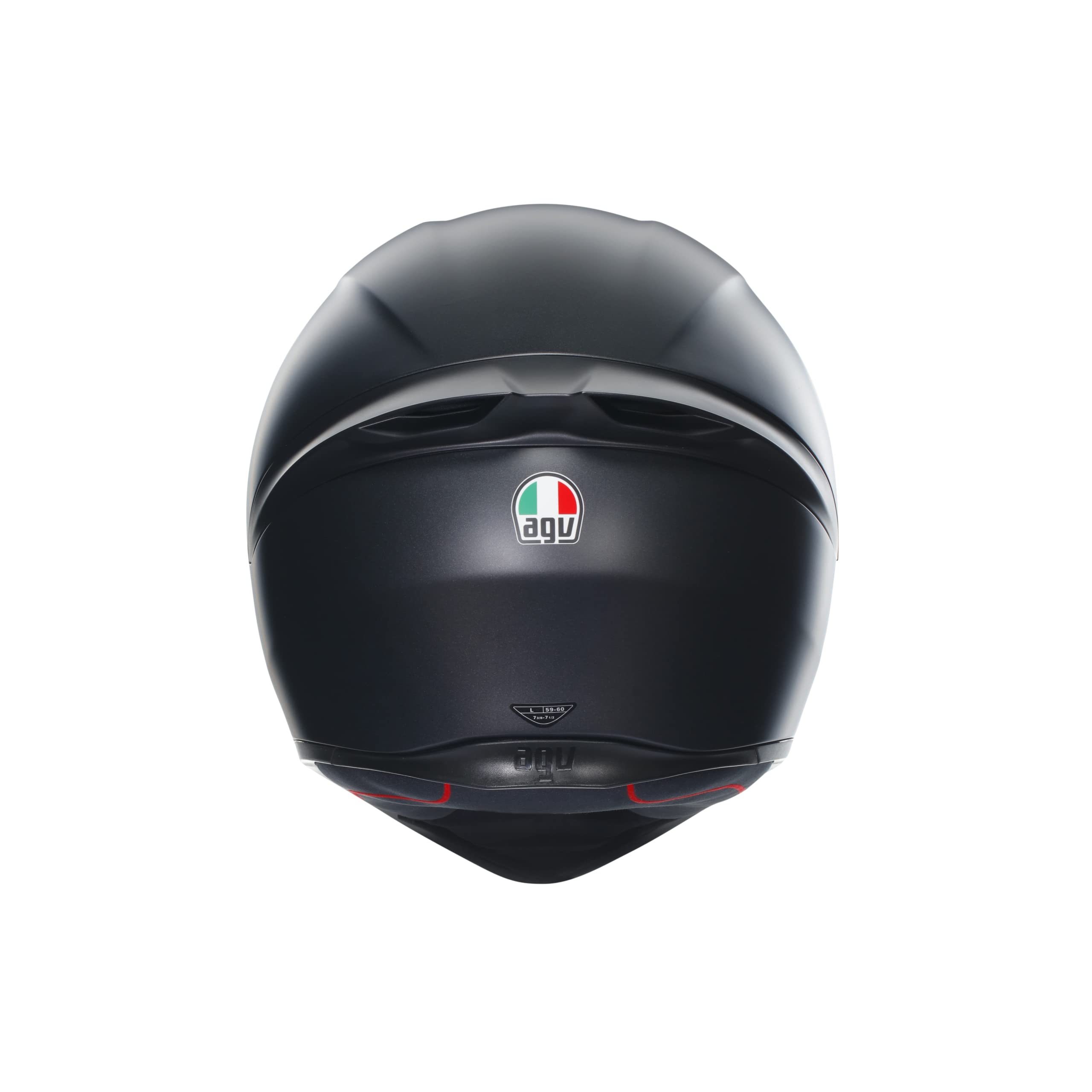 AGV - Helmet K1 S E2206, Full-face Motorbike Helmet, ECE, for Men, Racing Style with Spoiler, Air Intakes and Scratch Resistant Visor, 190° Field of View, with Intercom Ready, Black