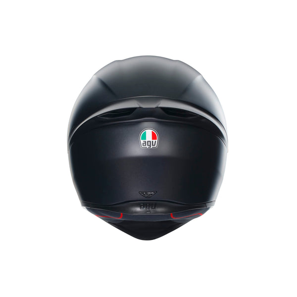AGV - Helmet K1 S E2206, Full-face Motorbike Helmet, ECE, for Men, Racing Style with Spoiler, Air Intakes and Scratch Resistant Visor, 190° Field of View, with Intercom Ready, Black