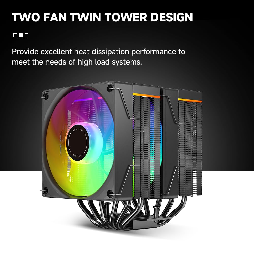 TZMRIT KF420 DGT ARGB CPU Cooler with temperature display, for Intel LGA 1700/1200/115X/1851/1366/2011, for AMD AM4/AM5 (BK)