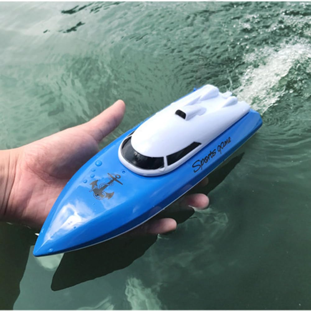 SZJJX RC Boat, Remote Control Boats for Lake/Pool/Pond, 2.4 GHz High Speed Mini Boats, Outdoor Adventure Electric RC Racing Boats for Adults & Kids-Blue