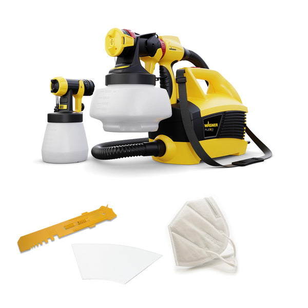 WAGNER Universal Sprayer W 690 FLEXiO - Electric Paint Sprayer for dispersion/latex paints, varnishes & glazes - interior and exterior usage, 15m²-6 min, 1800 ml/800 ml capacity, 630 W, 3.5 m hose