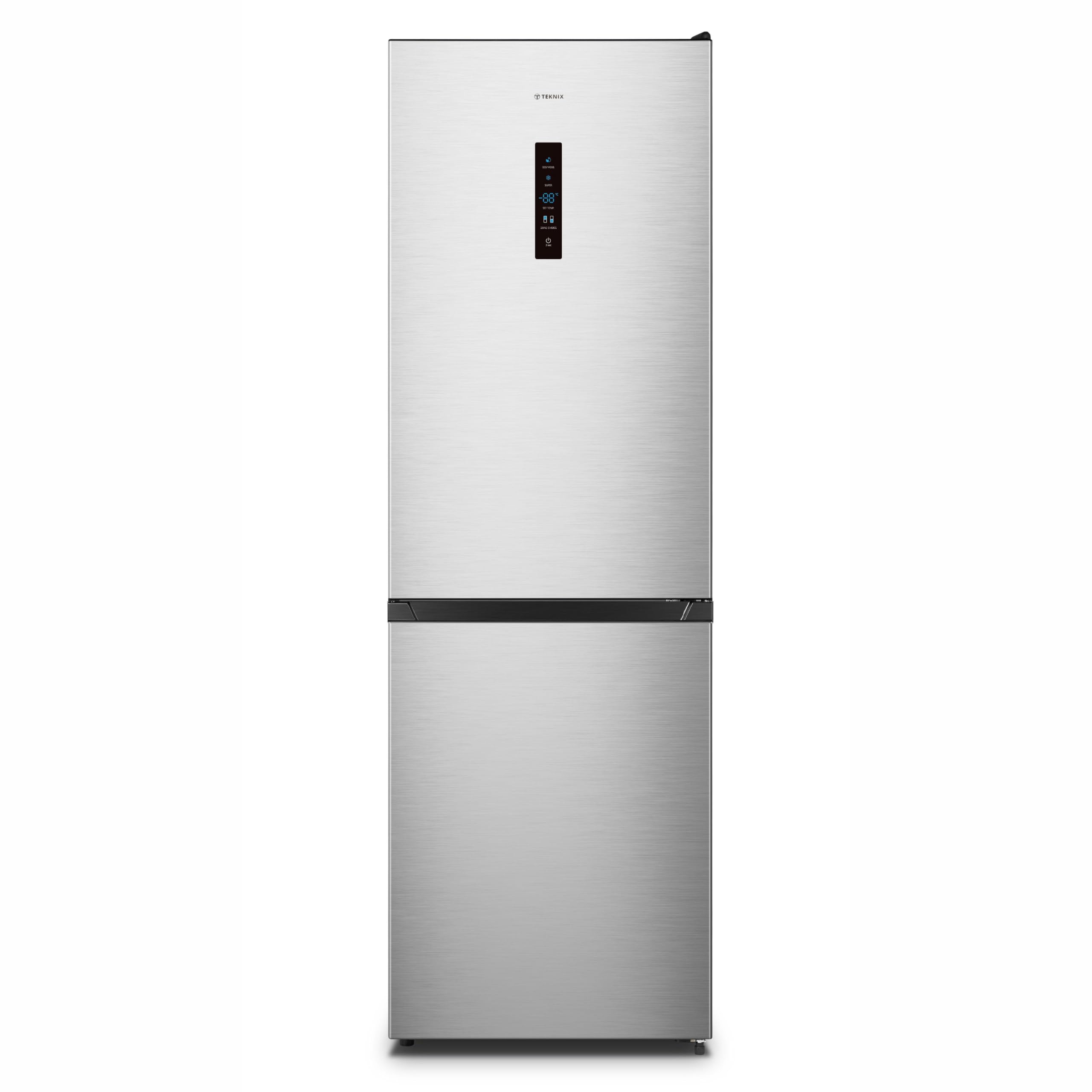 Teknix FFH1825WB 55cm Freestanding 50/50 Fridge Freezer - 256 Litre Capacity - Total No Frost - Non-plumbed Water Dispenser - Black, H182.5 x W55 x D56.2 (cm)