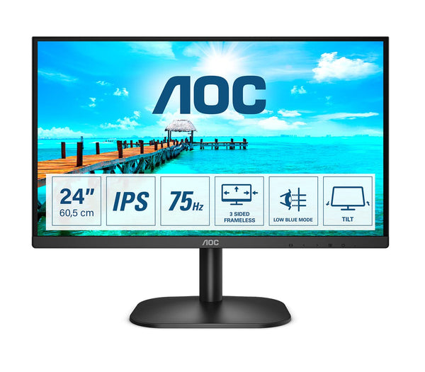 AOC 27B3CA2 - 27 Inch FHD Monitor, 100Hz, IPS, Speakers, USB-C Connectivity, FlickerFree, Adaptive Sync, LowBlue (1920 x 1080, 250 cd/m2, HDMI 1.4 / USB-C 65W Power delivery)