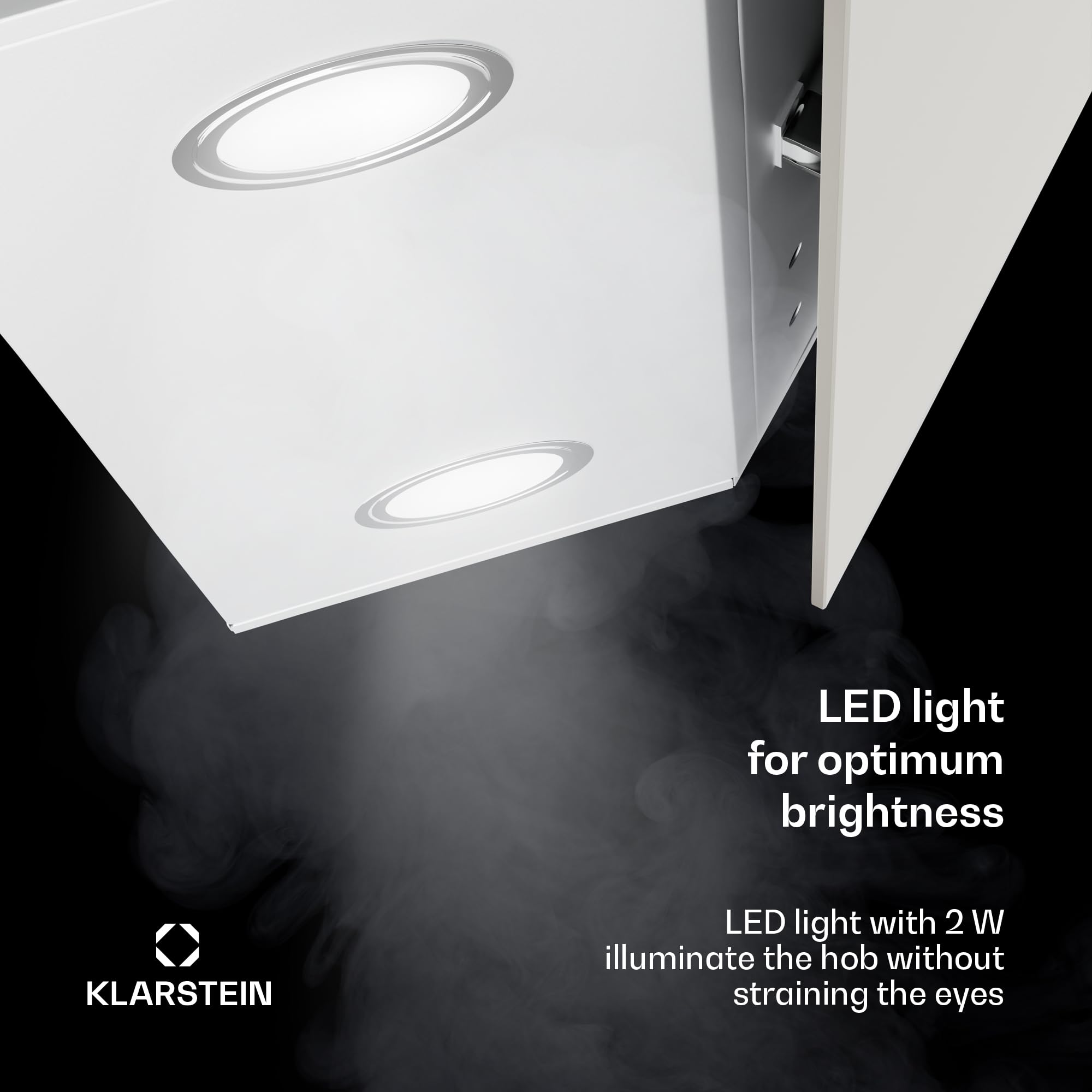 Klarstein Alina 90 Angled Cooker Hood - 600m³/h Air Flow, Touch Panel, LED Backlighting, Quiet 63dB, Energy Class A, 90cm Extractor Hood, Black