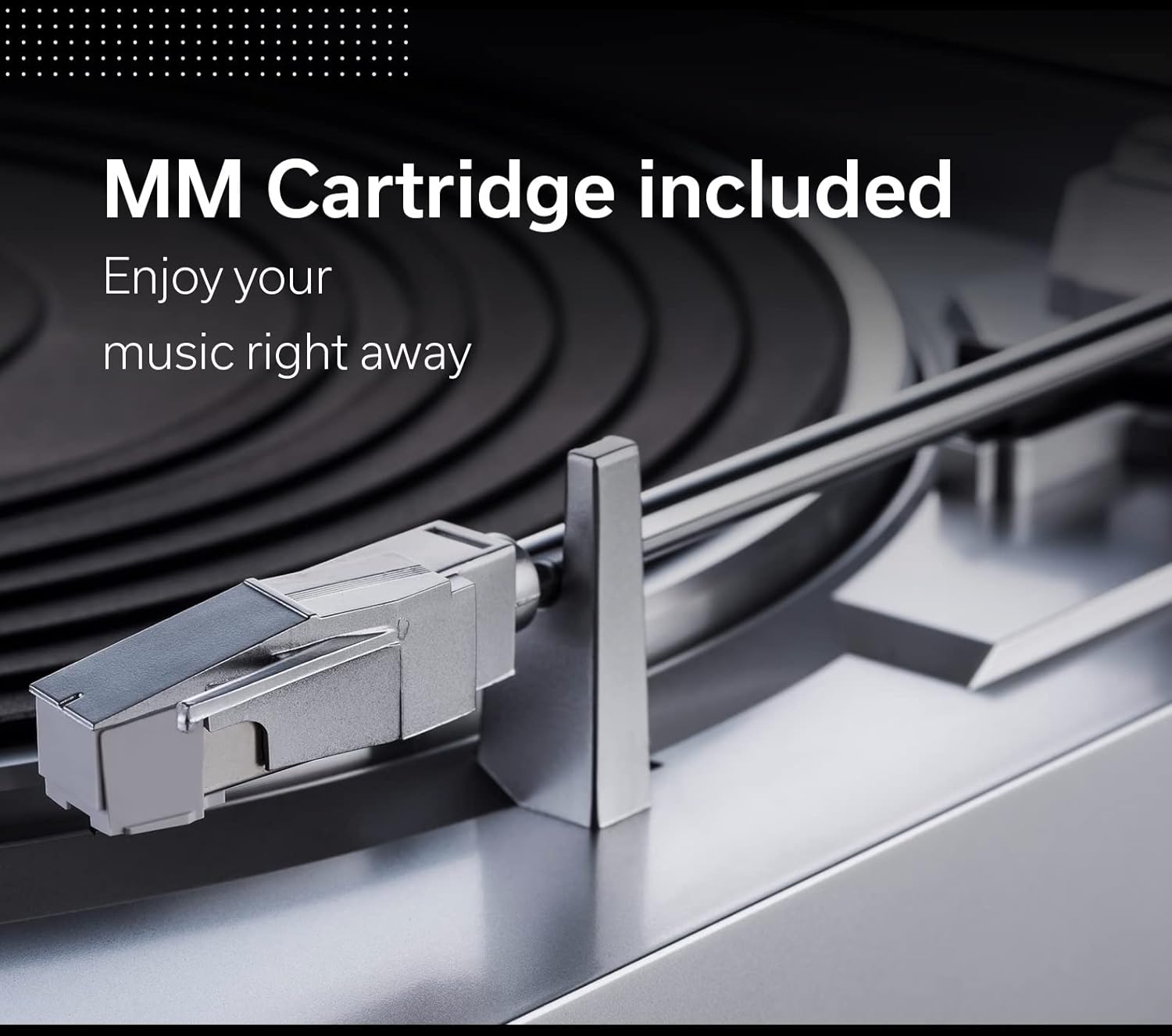 Denon DP-29F Record Player for Vinyl, 33/45 RPM Turntable, MP3/WAV, Built-in Phono Equalizer, Removable Dust Cover, MM Cartridge, MC Compatible - Silver