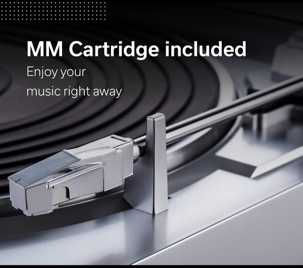 Denon DP-29F Record Player for Vinyl, 33/45 RPM Turntable, MP3/WAV, Built-in Phono Equalizer, Removable Dust Cover, MM Cartridge, MC Compatible - Silver