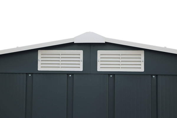 Duramax ECO 8 x 8 (6.35 m2) Metal Garden Storage Shed, Hot-Dipped Galvanized Metal Garden Shed, Tool Storage Shed, Strong Reinforced Roof Structure, Maintenance-Free Metal Shed, Anthracite