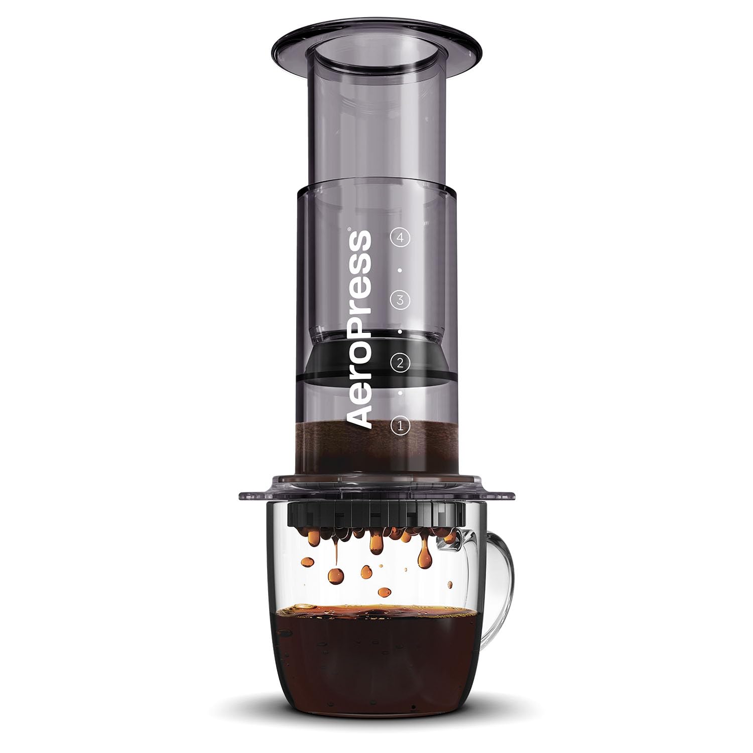 AeroPress Clear Coffee Press  3 In 1 Brew Method Combines French Press, Pourover, Espresso, Full Bodied Coffee Without Grit or Bitterness, Small