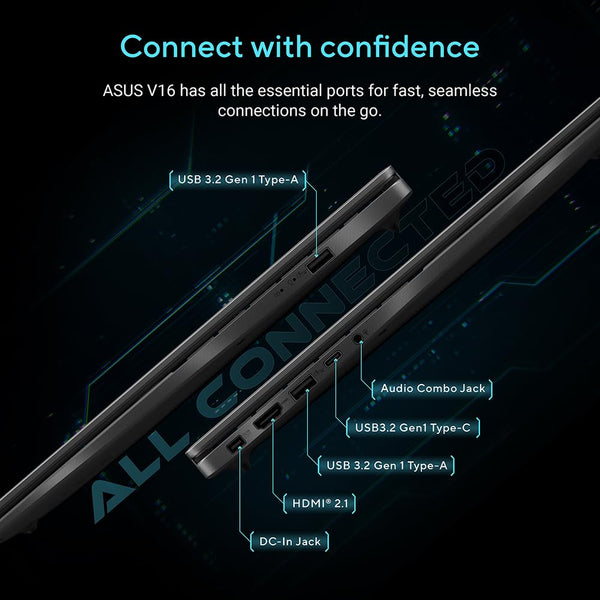 ASUS V16 V3607VP Gaming Laptop | 16.0" WUXGA 144Hz Screen | Intel Core 7 240H | NVIDIA GeForce RTX 5070 | 32GB RAM | 1TB PCIe SSD | Backlit Keyboard | Windows 11 | 3 Month Xbox Game Pass