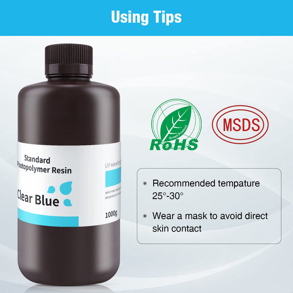 ELEGOO 8K 3D Printer Resin, Standard Photopolymer Resin 405nm UV-Curing Resin, Best for 8K/9K/12K/14K/16K LCD 3D Printer Space Grey 1000G