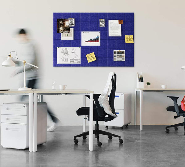 Uoisaiko Large 30x30cm Felt Board Tiles with 30 Pins, Pack of 6 Bulletin Board Notice Boards for Home Office Kitchen, Self Adhesive Pin Board Wall Tiles for Photos Memos