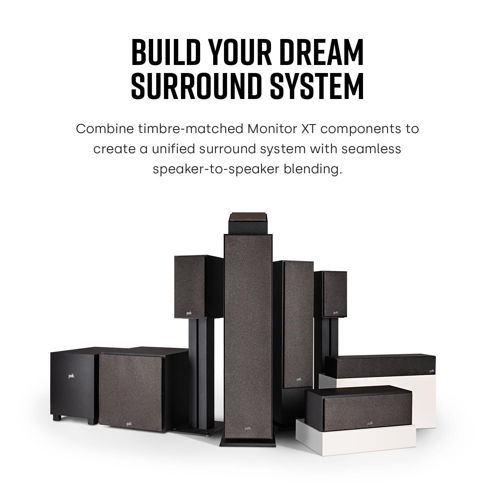 Polk Audio Polk Monitor MXT60 Compact Tower Speaker, HiFi and Home Cinema Speaker, Hi-Res Certified, Dolby Atmos and DTS:X Compatible (1 piece)