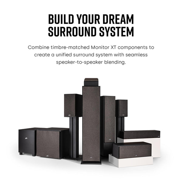 Polk Audio Polk Monitor MXT60 Compact Tower Speaker, HiFi and Home Cinema Speaker, Hi-Res Certified, Dolby Atmos and DTS:X Compatible (1 piece)