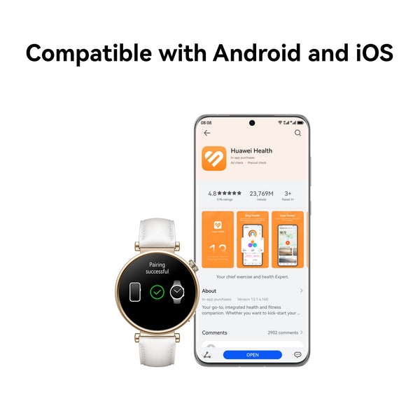 HUAWEI WATCH GT 4 Smart Watch for men women - Up to 2 Weeks Battery Life Fitness Tracker - Compatible with Android & iOS - Health Monitoring with Pulse Wave Analysis - GPS Integrated -Black