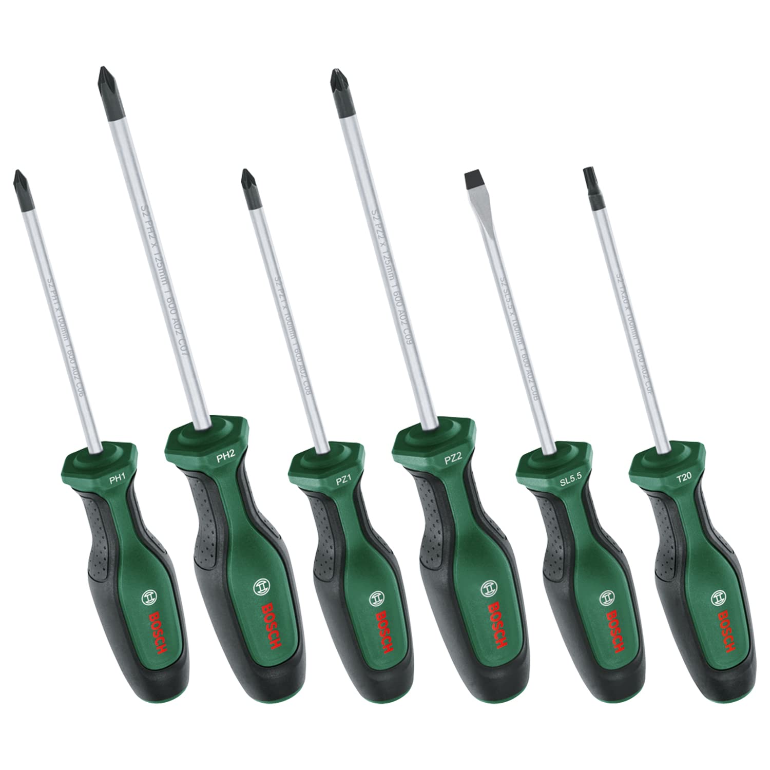 Bosch Screwdriver Set 8-Piece (8X High-Performance Screwdrivers for DIY; S2 Steel; Softgrip; Magnetic Tip)