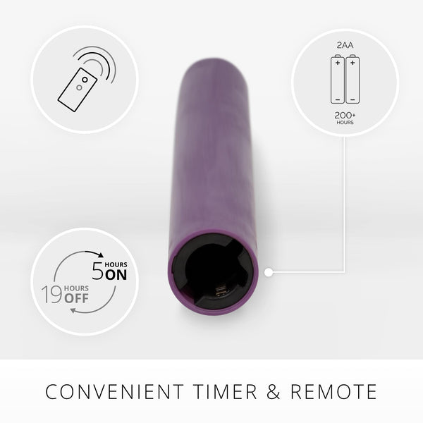 Luminara - Flameless Battery Operated Taper Candle - Purple - Pack of 2-1x9.75 - LED Flickering Flame - Realistic Safe for Home Kids and Pets