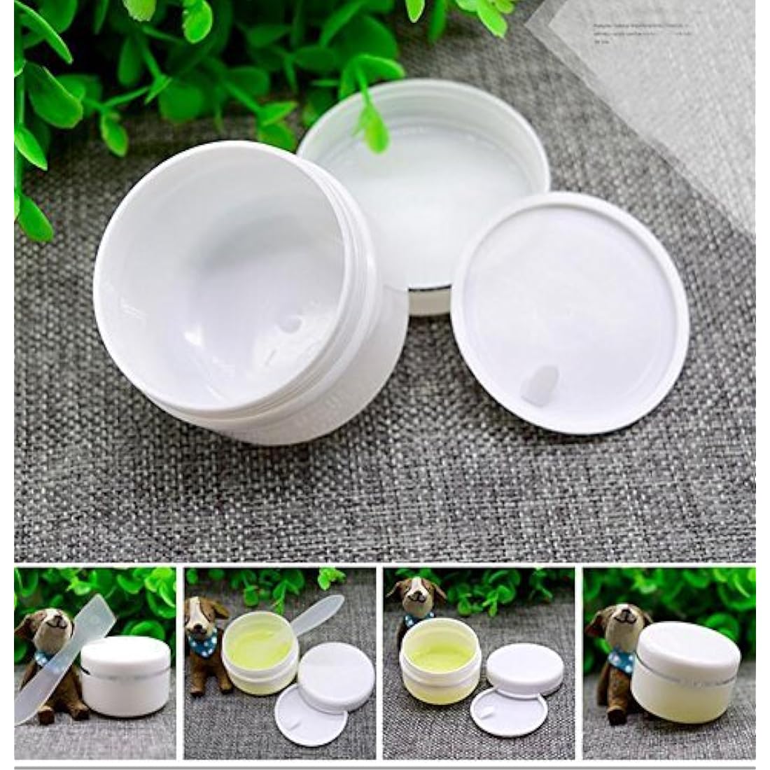 6PCS White Plastic Jar with Dome Lid 8 Oz (250g) Portable Refillable Cosmetic Makeup Face Cream Lotion Jar Lip Balm Lotion Storage Container Bottle Pot Case