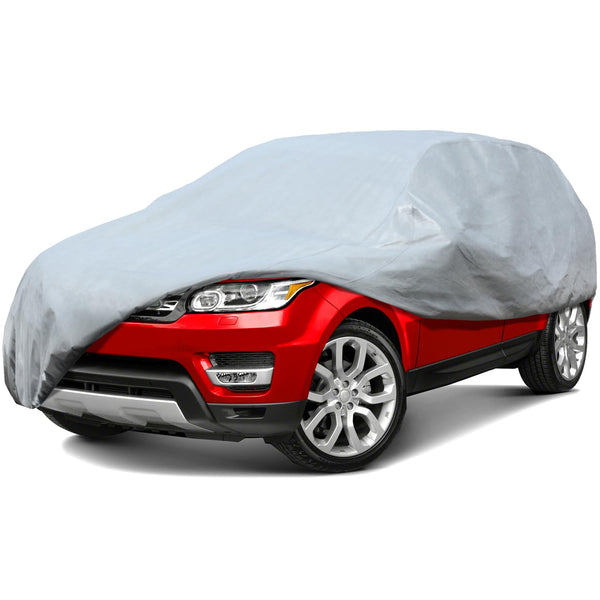 Leader Accessories Full Car Cover Premium 5 Layers Waterproof Breathable Vehicle Cover Universal Fit (Sedan-200"x61"x50",Grey,Outdoor)