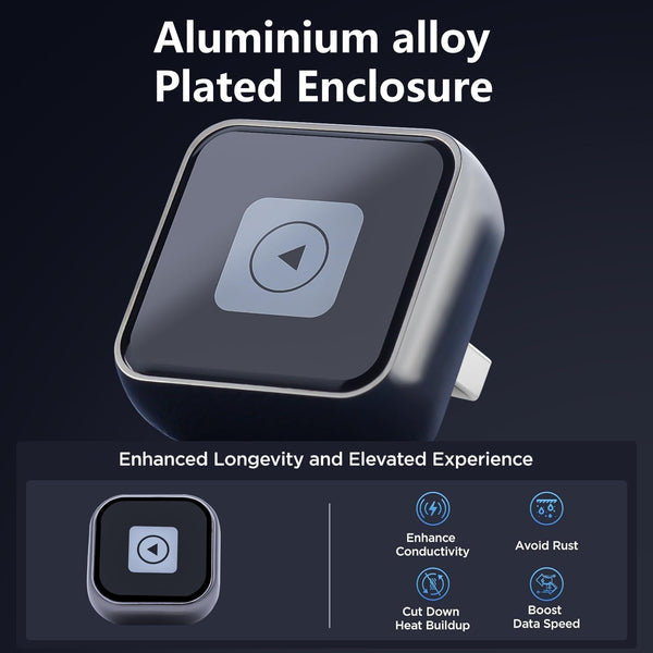 Wireless Carplay Adapter (2025 Upgrade),Plug and Play Convert Wired to Wireless Bluetooth Carplay Adapter Compatible with iPhone iOS 10+,- No Latency