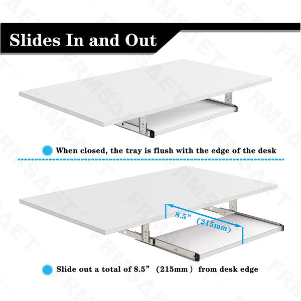 FRMSAET Furniture Accessories Office Product Suits Hardware 20/24/30 inches Keyboard Drawer Tray Wood Holder Under Desk Adjustable Height Platform.