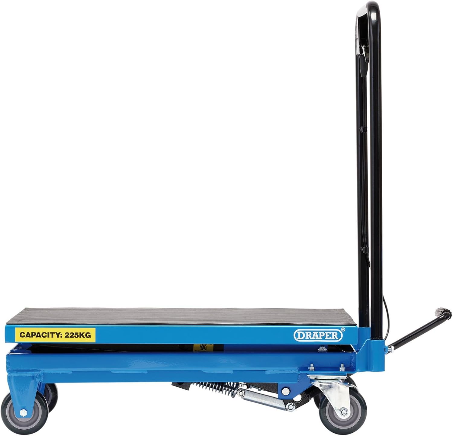 Draper Hydraulic Lifting Table, Certified to 225kg - 99814 - Lifting Range 225-720mm, Blue and Black
