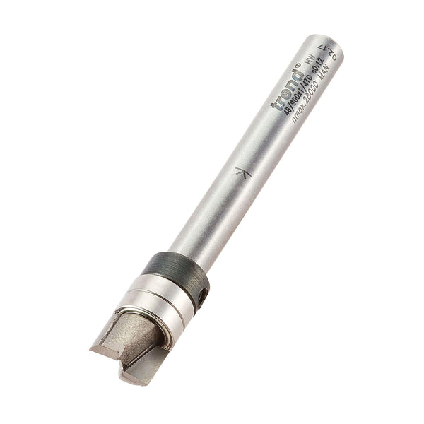 Trend Professional Guided Trimmer, 1/2 Inch Shank, 12.7mm Cut Diameter, 50mm Cut Length, Tungsten Carbide Tipped, 46/23X1/2TC