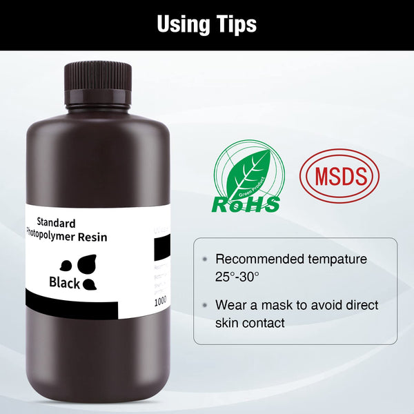 ELEGOO 8K 3D Printer Resin, Standard Photopolymer Resin 405nm UV-Curing Resin, Best for 8K/9K/12K/14K/16K LCD 3D Printer Space Grey 1000G