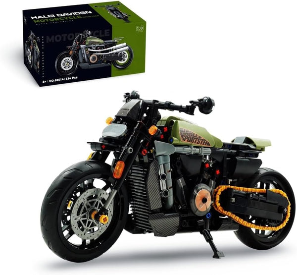 Motorcycle Building Blocks Toys, Motorbike Model Building Kit for Boys, 634 Pieces Construction Engineering Motorcycle Bricks, STEM Educational Toy, Gift for Adults and Kids