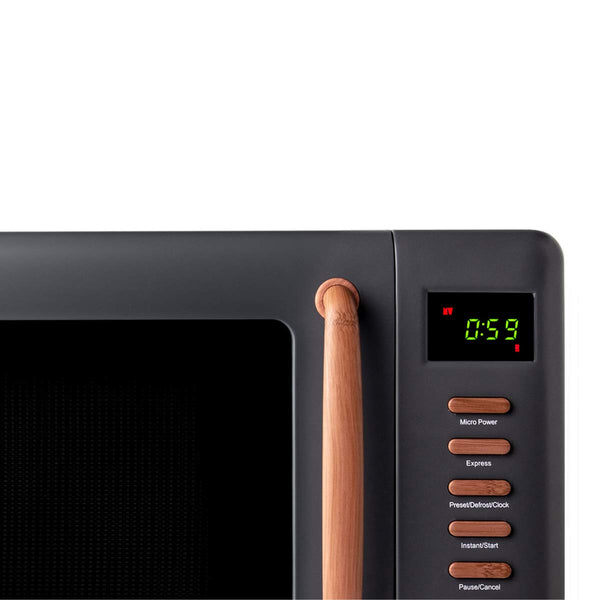 Dorchester Grey Microwave Oven  800w, 5 Power Levels, Express, Auto Cook, Defrost Functions - Compact Microwave with 27cm Turntable - Child Safety