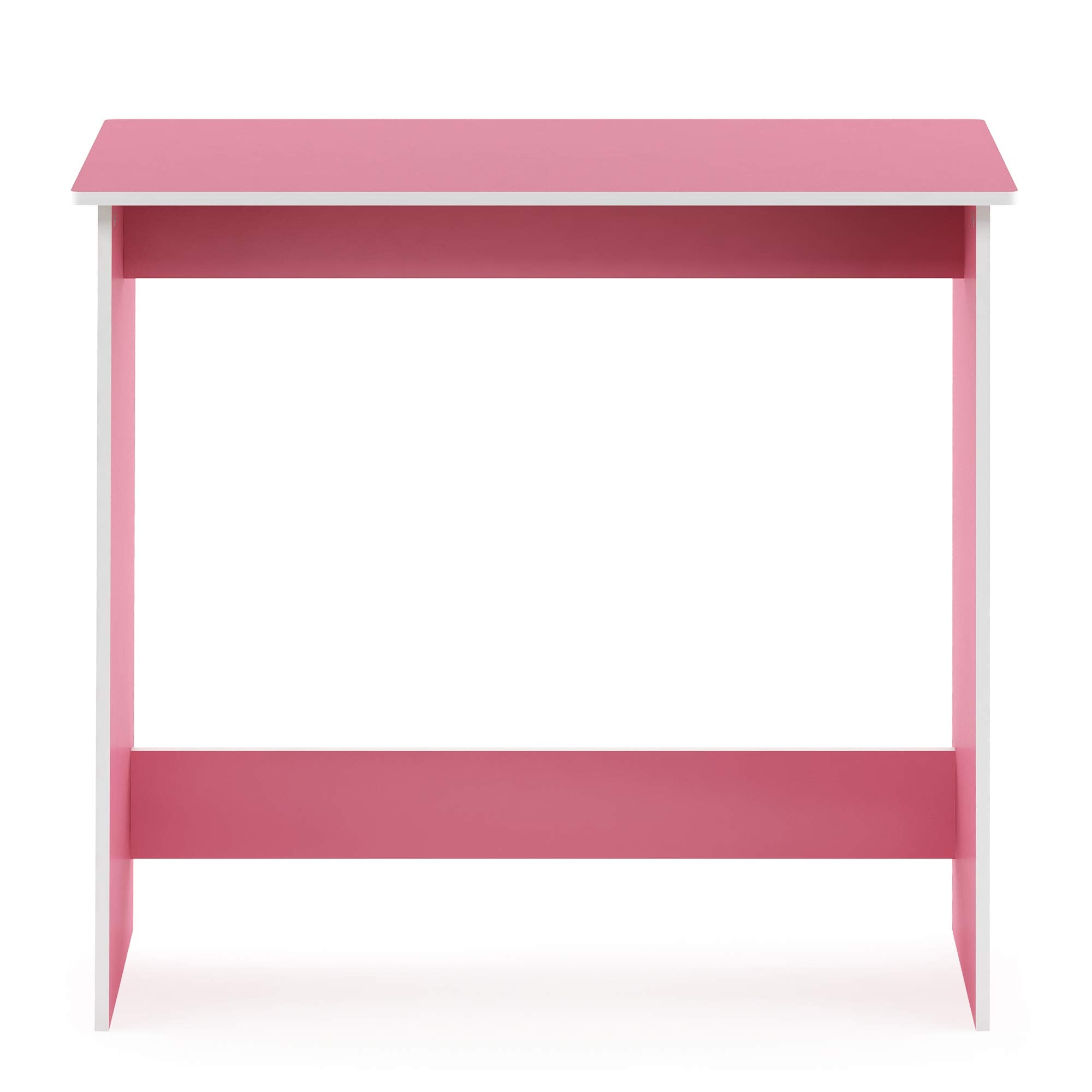 Furinno Simplistic Computer Desk, Study Desk, Writing Desk, Pink/White,39.1 (D) x 79.5 (W) x 75.7 (H) cm